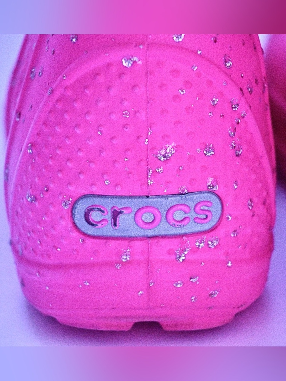 💖 Crocs Kids Rain Boots – Pink Glitter – Size C10 💖 - Picture 10 of 12